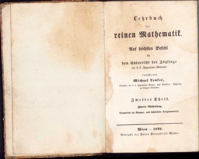 HST 138SP Lehrbuch der reinen Mathematik 1838 volumul II foto