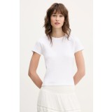 Hollister Co. tricou din bumbac culoarea alb, KI339-5061
