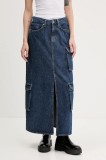 Karl Lagerfeld Jeans fustă jeans culoarea bleumarin, maxi, drept, A3W12011