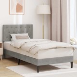 vidaXL Cadru de pat cu headboard Gri deschis 90 x 190 cm Catifea 42027631