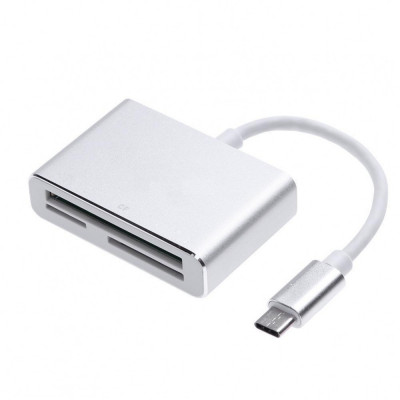 Card reader USB-C Type-C cititor card memorie: micro SD + SD + Compact Flash CF foto