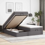 VidaXL Cadru de pat otoman cu saltele Gri 180x200cm piele artificială 3311227