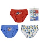 Slipi Sonic pentru băieți, set 3 bucăți, 2-8 ani