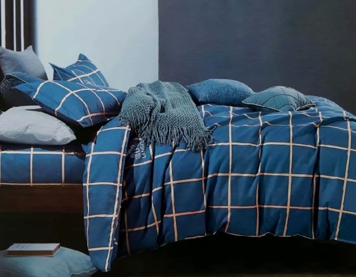 Lenjerie de pat pentru o persoana cu husa de perna dreptunghiulara, Luxor, bumbac mercerizat, multicolor