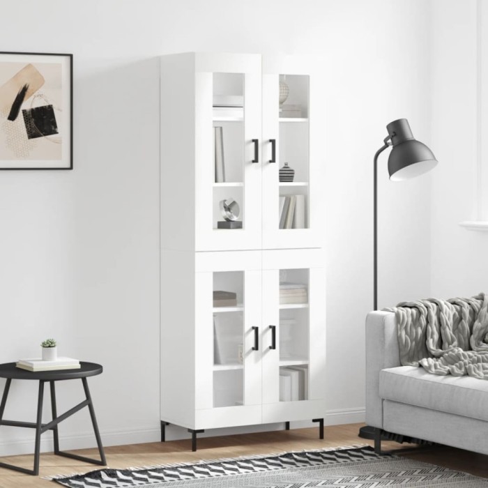 vidaXL Dulap &icirc;nalt, alb, 69,5x34x180 cm, lemn compozit