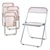 Set 4 scaune pliabile Pornainen roz transparent pentru dining si birou