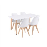 Set de sufragerie Silla 120 4+1, alb-alb