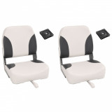 vidaXL Set 2 scaune pliabile pentru barcă, spătar mic 3284295