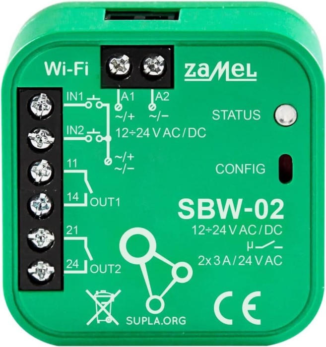 Controler Poartă SUPLA SBW-02 &icirc;n Cutie Metalică 12-24V AC/DC
