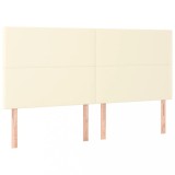 Cumpara ieftin Tablii de pat, 4 buc, crem, 90x5x78/88 cm, piele ecologica
