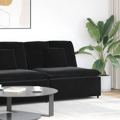 vidaXL Modul central de canapea modulară cu perne, negru, 100 cm 4104434 foto