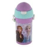 Sticlă de Apă Plastic, Frozen 2, Pop-Up, 500ml, Lila/Verde Marin, Oem