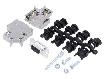 Conector D-Sub 9-Pin Mamă Unghiular foto