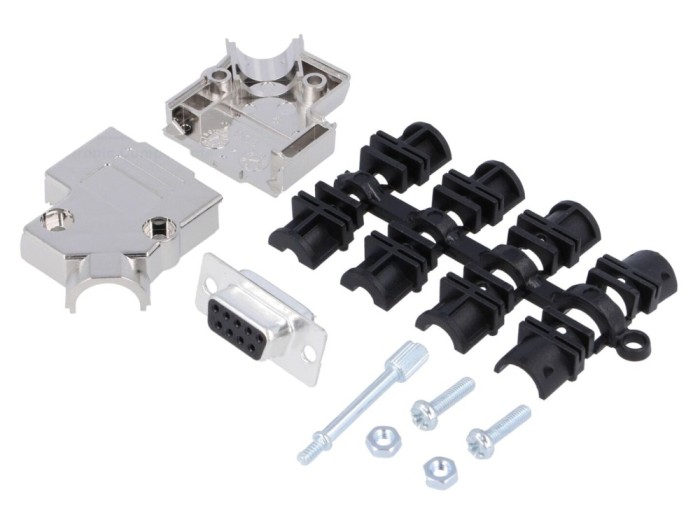Conector D-Sub 9-Pin Mamă Unghiular