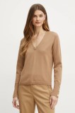 Morgan pulover MGOLD femei, culoarea maro, MGOLD