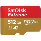 Card Memorie microSDXC SanDisk Extreme, 512Gb, Clasa 10 / UHS-1 U3, Resigilat SDSQXAV-512G-GN6MN
