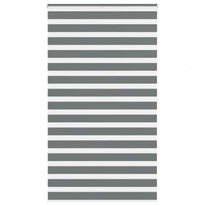 Jaluzea tip zebra gri &amp;icirc;nchis lățime țesătură 120,9 cm poliester foto