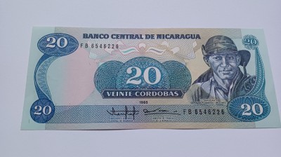 Nicaragua -20 cordobas 1985 -UNC foto
