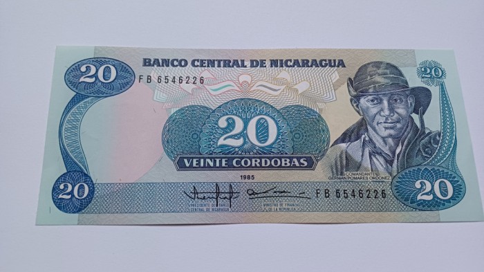 Nicaragua -20 cordobas 1985 -UNC