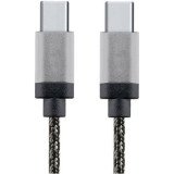 Cablu de date Star USB-C la USB-C 1m Aluminiu Alb