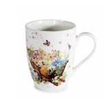 Cumpara ieftin Cana portelan multicolor in cutie cadou Flowers &Oslash; 8 cm x 10,5 H, 300 ml