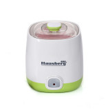 Aparat preparat iaurt Hausberg, 20 W, 220 V, 1 L, termostat automat, indicator luminos, capac transparent, Alb/Verde