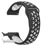 Curea silicon compatibila Samsung Galaxy Watch8 40mm, Negru/Alb
