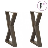 Gossi picioare pentru masa 2 buc otel natural 60x(72-73,3) cm otel
