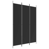 Cumpara ieftin Paravan de camera cu 3 panouri, negru, 150x220 cm, textil