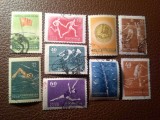 Serie mica URSS 1956 - Spartakiada Moscova , 9 valori stampilate