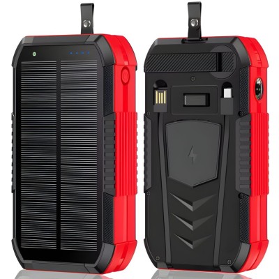 Baterie Externa Solara Linomag&amp;reg;, Power Bank 40000 mAh, 2 cabluri, 4 porturi, Incarcare wireless, Busola &amp;amp; Lanterna incorporate, Incarcare rapida, Wate foto