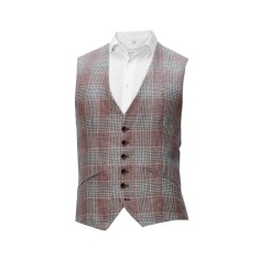 Vesta barbati slim grena in carouri VE02