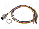 Conector M12 soclu tată 8 pini 30V 1,5A IP67 drept cu cablu 0,5m LUTRONIC