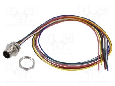 Conector M12 soclu tată 8 pini 30V 1,5A IP67 drept cu cablu 0,5m LUTRONIC foto