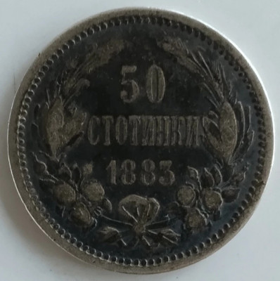 Moneda argint Bulgaria - 50 Stotinki 1883 foto