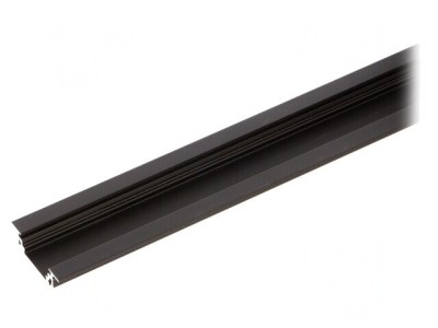 Profil Aluminiu &amp;Icirc;ncastrat GROOVE10 1m Negru pentru Module LED foto