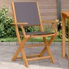Set 2 Scaune Gradina vidaXL, Lemn Acacia, Antracit, Pliabile, Exterior, Terasa, Balcon, 54x57x91cm, 110kg