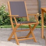Set 2 Scaune Gradina vidaXL, Lemn Acacia, Antracit, Pliabile, Exterior, Terasa, Balcon, 54x57x91cm, 110kg