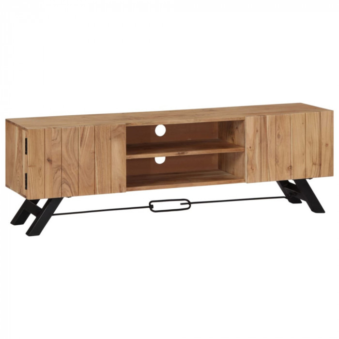 Comoda TV, 140 x 30 x 45 cm, lemn masiv de acacia GartenMobel Dekor