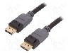 Cablu DisplayPort - DisplayPort, din ambele par&amp;#355;i, DisplayPort mufa, 3m, negru, QOLTEC - 50468