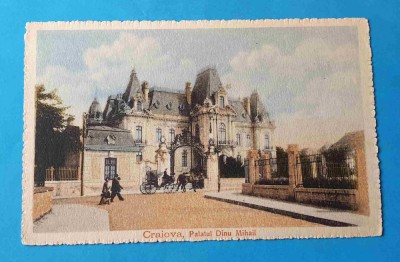 Craiova Palatul Dinu Mihail carte postala veche anii 1930 foto