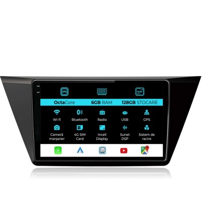Navigatie Dedicata Volkswagen Touran (2015 - 2020), 10Inch, 6Gb Ram, 128Gb Stocare, Carplay foto