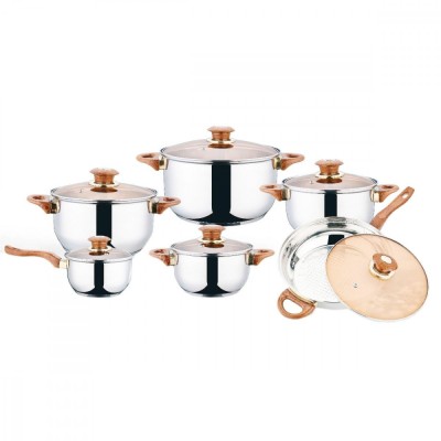 Set oale 12 piese din inox cu capac din sticla, Grunberg GR15041 foto