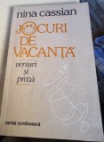 Jocuri de vacanta - Nina Cassian cu dedicatia autoarei pentru Monica Lovinescu si Virgil Ierunca