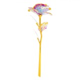 Trandafir Decorativ Holografic, Lumină Inclusă, Multicolor, Lungime 24 cm, Oem