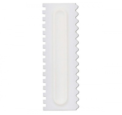Spatula ornare torturi si prajituri, plastic, 21.8 x 7.2 cm, alb foto
