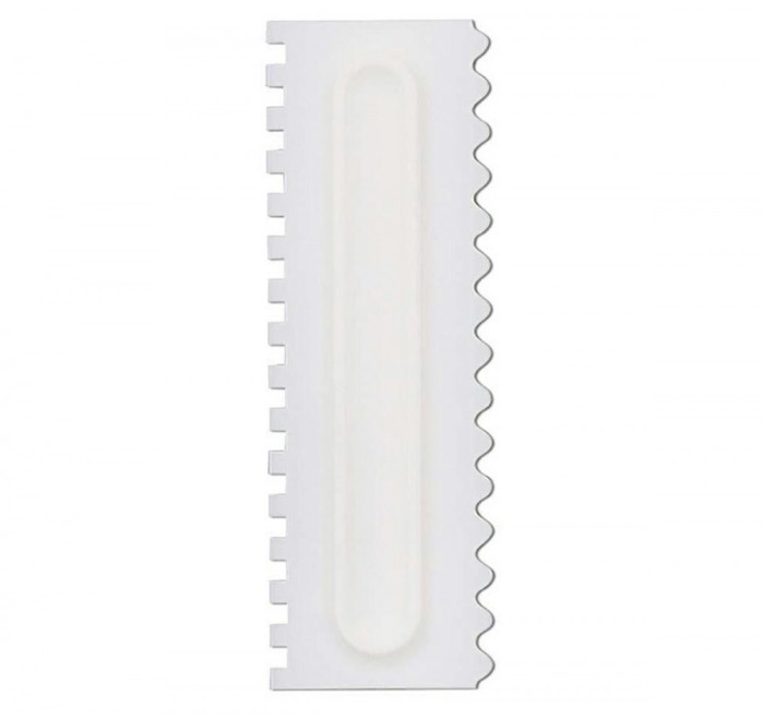 Spatula ornare torturi si prajituri, plastic, 21.8 x 7.2 cm, alb