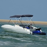 VidaXL Parasolar Bimini 4 arcuri pereți laterali 243x(230-244)x137 cm