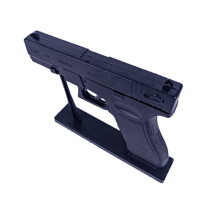 Bricheta Pistol Model Glock, Antivant, Reincarcabil, Suport, 19 cm, Negru, Dalimag