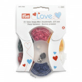 Set 72 capse plastic PRYM Love Color Snaps Mini diametru 9 mm si poanson 9 mm